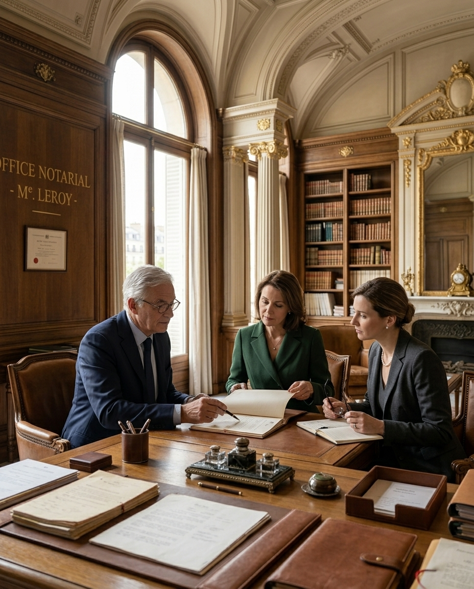 L'equipe de l'office notarial en reunion